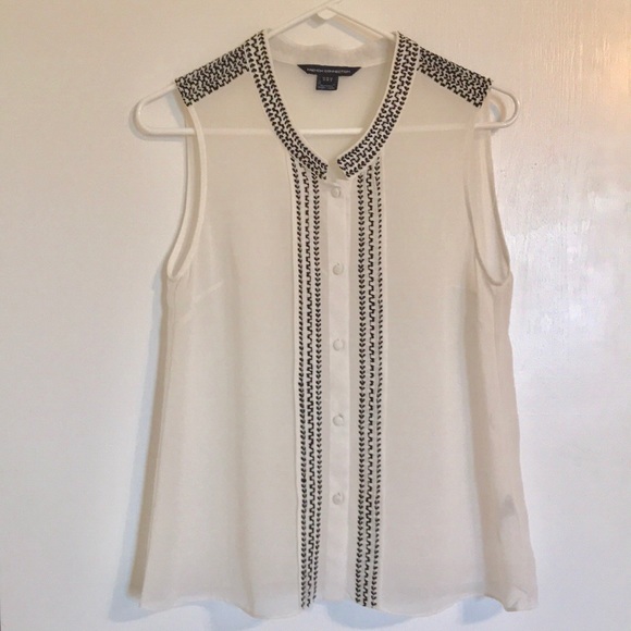 Sheer Sleeveless Button Up Top - Picture 1 of 6